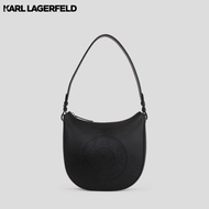 KARL LAGERFELD - K/CIRCLE PERFORATED MOON SHOULDER BAG 241W3028