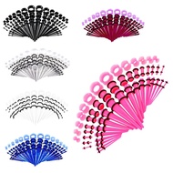 [szlztmy2mg] 50 Pieces Jewelry Set 14G-00G  Acrylic Tapers Plugs and Silicone Tunnels  Kit