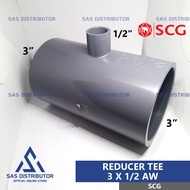 Vlok Tee 3 x 1/2" inch PVC SCG Reducer Tee 3 x 1/2 AW / R 3 x 0.5 dim Over Tee 3 x 1 Thick/2