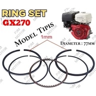 MESIN Gx270 Thin Piston ring Seher ring 9Hp Gx 270 77mm honda