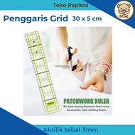Grid Ruler | Acrylic Ruler | Quilting Ruler | 30 x 5 cm
