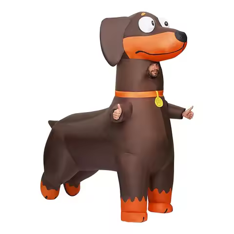 Sausage Dog Dachshund inflatable costume Adult full body cartoon costume Halloween Easter Carnival C