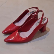 ZARA RED HEELS SEPATU WANITA MERAH HAK TAHU PRELOVED