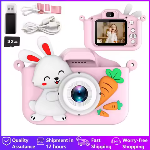 Kids Camera Digital Dual Camera HD 1080P Video Camera Toys Mini Cam Color Display Children Birthday 