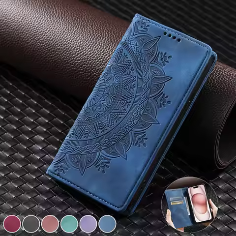 For Samsung A15 A25 A55 Case Mandala Leather Magnetic Case on For Samsung Galaxy A15 A55 A35 A25 5G