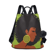 African American Woman Backpack for Daily Shopping Travel