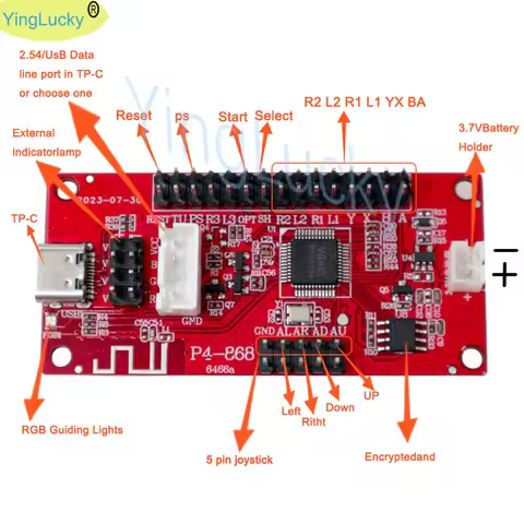 Joystick Encoder PCB Board USB Arcade Zero Delay Controller TO PC PS3 PS4 One Player Wireless Blueto