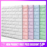 3D Wallpaper Adhesive Wall Decor Foam Brick Home Sticker Waterproof Decoration 38.5x35cm