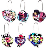 Hazbin Hotel Helluva Boss Acrylic Niffty 3 Vees Charlie heart-shaped keychain to decorate backpacks,