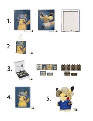 [只限順豐] 全新 pokemon 梵高 系列 比卡超 pikachu Pokémon Center × Van Gogh Museum 梵谷 伊貝 公仔 掛畫 卡套 袋 pins 毛公仔 pokem
