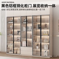 WJ02Bookcase Glass Door Integrated Wall-to-Top Modern Simple Home Combination Wine Cabinet Living Room Storage Storage S