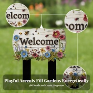 Yard Stake Sign Board-styleStyle Wooden Garden Stake Sign for Patio
