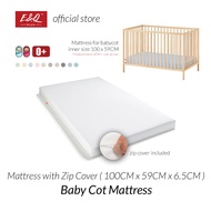 ENQ Baby Mattress / Baby Cot Tilam / Baby Cot Mattress / Quality Zip Cover 100CM x 59CM x 6.5CM / Wh