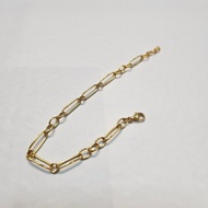 22k / 916 Gold Sleek Paperclip Chain Bracelet
