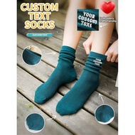 1 Pair Embroidered Custom Women And Men's Sports Socks, Personalized Custom Text Socks For Handsome 