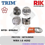 Trim Piston &amp; Rik Ring Set Proton Mitsubishi Wira 1.6 4G92 (81mm) Std/ Oversized