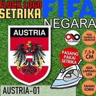 Hurry up and attack] Flock iron iron-on Emblem Badge Patch FIFA Logo Jersey Shirt AUSTRIA [01]
