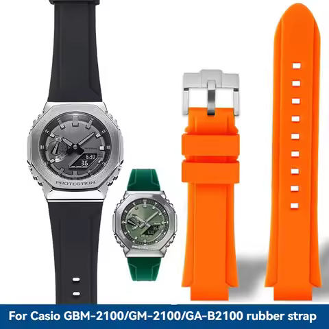 Modified Rubber Watchband for Casio GM-2100 GM2100 GA-2100 GA2100 GBM-2100 Resin Silicone Waterproof