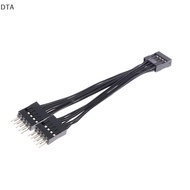 DTA USB Motherboard Cable USB Header Extension Cable 9Pin 1 Female to 2 Male Y Splitter Cable DT
