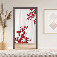 Japanese Plum Noren Door Window Curtain with Velcro/Grommet/Sleeve, Japanese Doorway Curtain for Kitchen, Window Treatments for Partition