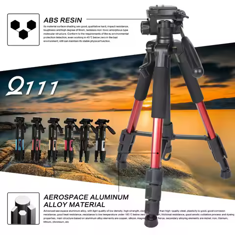 ZOMEI Q111 Aluminium Professional Portable Travel Aluminum Camera Tripod&Pan Head for SLR DSLR Digit