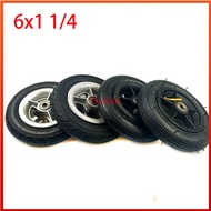 6X1 1/4 Solid Wheel or Solid Tyre 6*1 1/4 Tubeless Wheel for Folding Bicycle Tires, Mini Surfing Ele