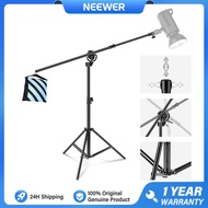 Neewer 2-In-1 Metal Light Stand – 9.7ft/297cm Heavy Duty Tripod + 3.8ft/115.5cm Boom Arm, with Sandb