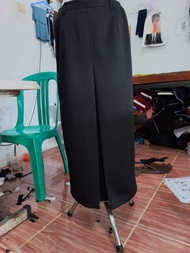 Laris rok span hitam karet pinggang kain servio