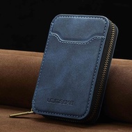 DIVATEN Anti-fraud ic Phone Bag PU Leather Zipper Closure Leather Card Slot Wallet Durable Card Slot