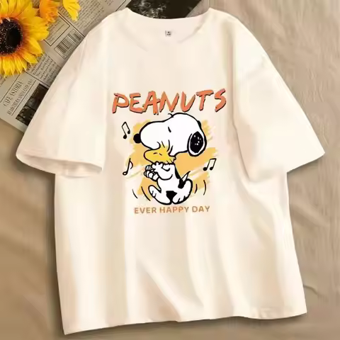 MINISO Musical Note Snoopy New Summer T-Shirt