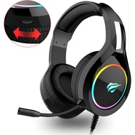 (box dmg) havit RGB Wired Gaming Headset PC USB 3.5mm XBOX / PS4 Headsets with 50MM Driver, Surround Sound &amp; HD Micropho
