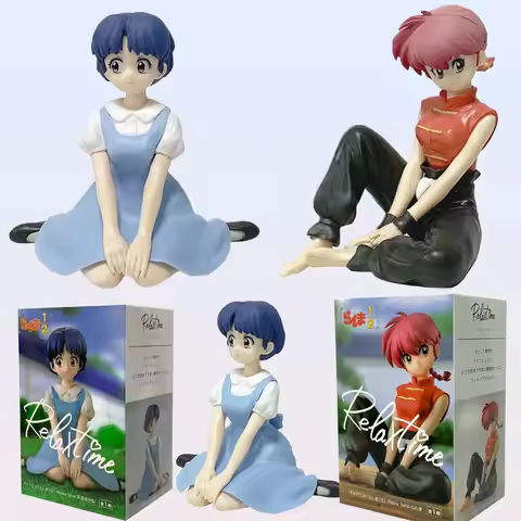 Anime Ranma1/2 Relax Time Tendou Akane Female Ranma 10cm Kwaii Girl Seated Pvc Model Figures Funny D