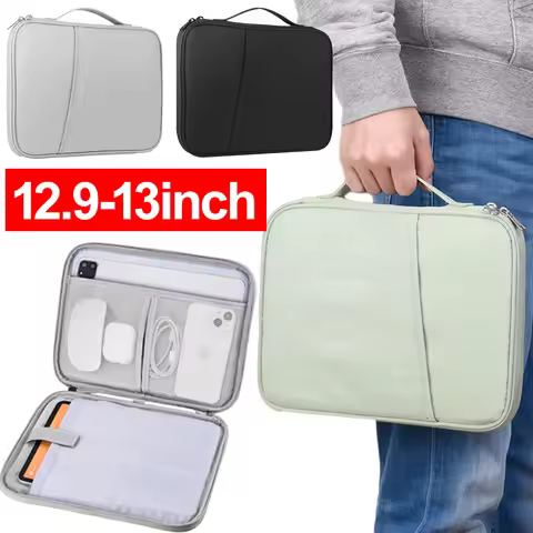 12.9-13 Inch Tablet Sleeve Case with Handle Protective Travel Bag for iPad Pro M4 iPad Air 13-inch (