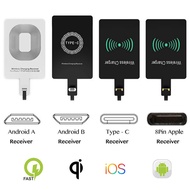 QI Wireless Charging Receiver Wireless Charging Adapter Type C Micro USB Lightning Support for IPhone 6 5 Phone Wireless Charge