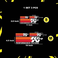 K&N performance Car Sticker / 1set 3pcs / K823
