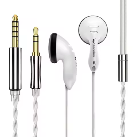 DQSM Audio Z&W Pandas PK2s Earbud In Ear Earphone Flat Head Plug Earplugs Headset HIFI Earbud 3.5 4.