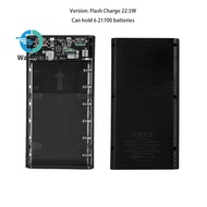 6 x 21700 DIY Power Bank Box Battery Charger Plastic Shell with LCD Display Welding-free 2-way Fast 