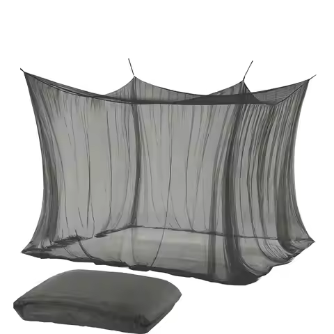 Patio Netting 9.84x9.84x8.2ft Portable Square 4 Corner Mesh Drapes Camping Cot Mosquito Net For Tabl