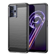 全城熱賣 - 適用於 Realme 9 5G 拉絲系列碳纖維TPU手機殼（黑色）