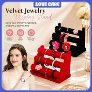 1/3‑Layer T‑Velvet Jewelry Display Holder, Velvet Bracelet Chain Watch Organizer, Multi‑Layer Jewell