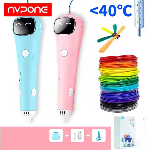 3D Pen Low Temperature Anti-Scald 3D Printing Pen for 20 Kinds of Color PCL Filament 3D Pen for Chil