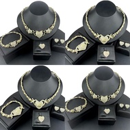 Dubai Jewelry Jewelry Popular Heart-Shaped Pendant Necklace Ring Earrings Bracelet Set