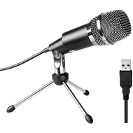 USB Microphone, FIFINE Plug and Play Home Studio USB Condenser Microphone for Skype, Recordings for 