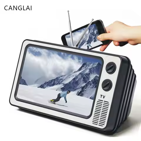 Blu-ray Desktop Mobile Phone Stand Creative Retro Tv Mobile Phone Screen Amplifier Student Watching