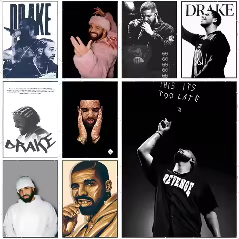 Aubrey Drake Graham Poster High-definition art sticker Self adhesive waterproof home decoration