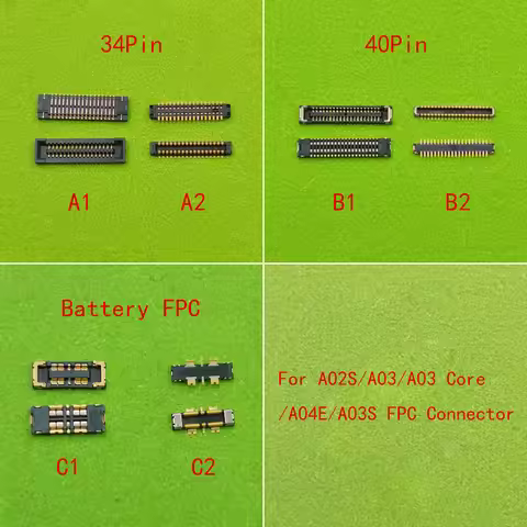 2-10pcs 34 40 Pin LCD Screen USB Charger Charging FPC Connector For Samsung A02S A03 A035F A03 Core 