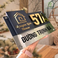 HOUSE NUMBER PLATE, 304 stainless steel background with silver scratches and corrosion paint, mirror