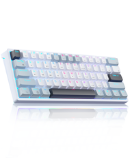คีย์บอร์ดแบบกลไก61คีย์ร้อน Swappable ไฟ RGB Backlit บลูทูธ + 2.4G ไร้สาย + Type-C สายคีย์บอร์ดเล่นเก