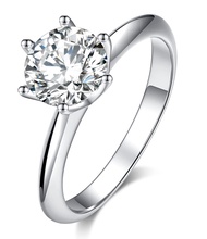 SecreTalk Moissanite Wedding Ring, Classic 1ct Engagement Ring for Women, 925 Sterling Silver D Colo