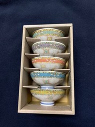 日本製 青田燒 五色陶瓷碗 飯碗 居家生活 碗盤器皿